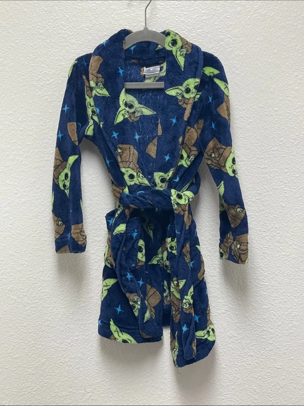 Star Wars Grogu Mandalorian Plush Bath Robe Kid’s Boy’s 4/5